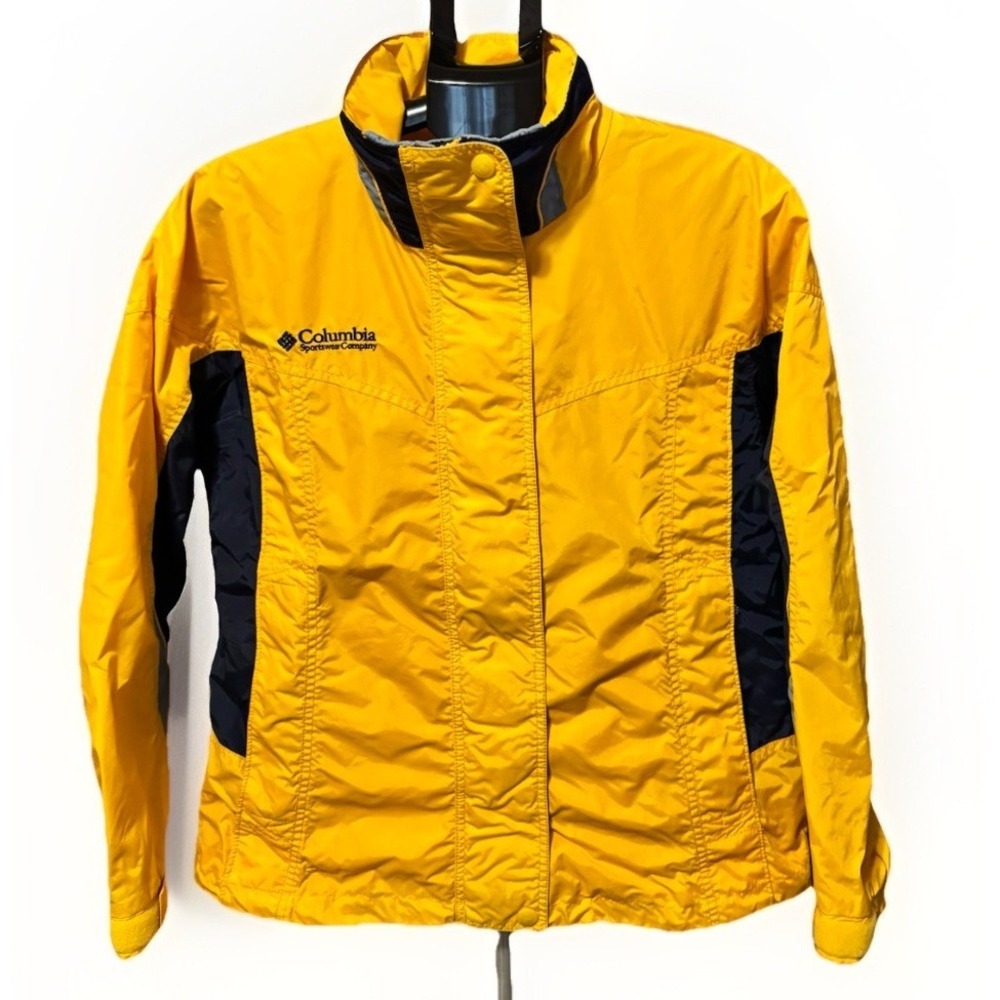 SHELL ONLY Columbia Calais Peak Women's M Yellow Blue‎ Gray Ski Jacket Coat